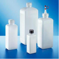 Бутыль Kautex узкогорлая 100 мл, HDPE, прямоугольная, прозрачная, без крышки